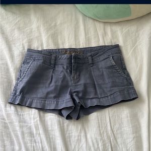 Blue shorts, low rise